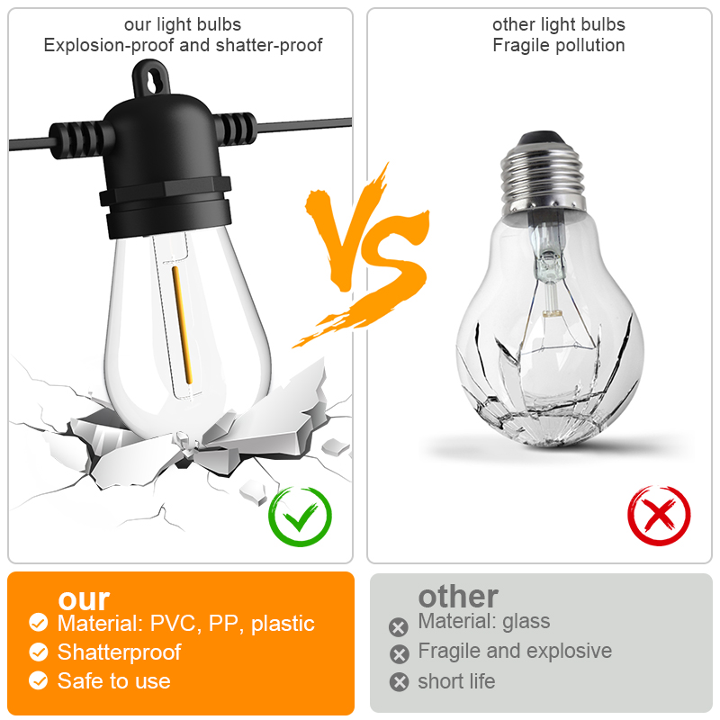 HCP084  S14暖白遥控款灯串